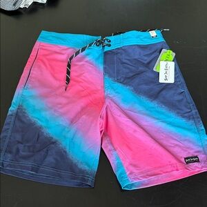Surf Style Men's Pink and Blue Board Shorts